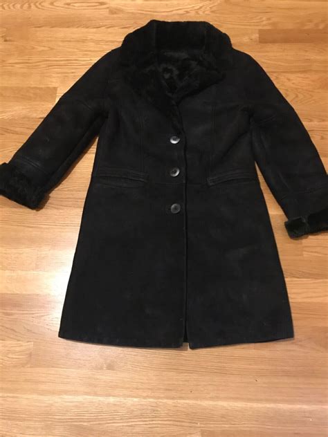 black prada dyed amercian fur coat|Black Shearling Fur Coat .